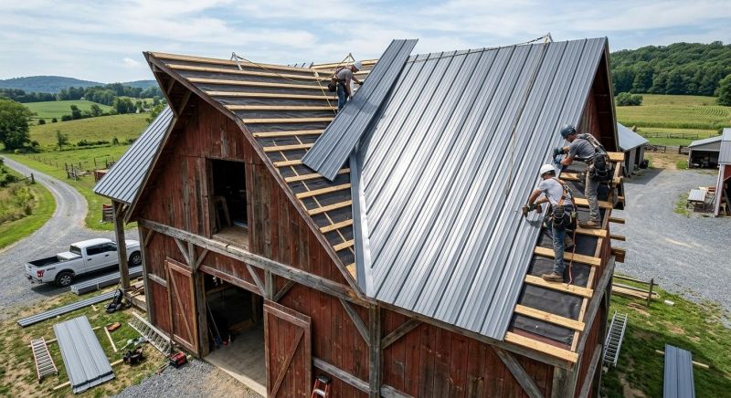 Barn Roof Construction in Gettysburg, PA
