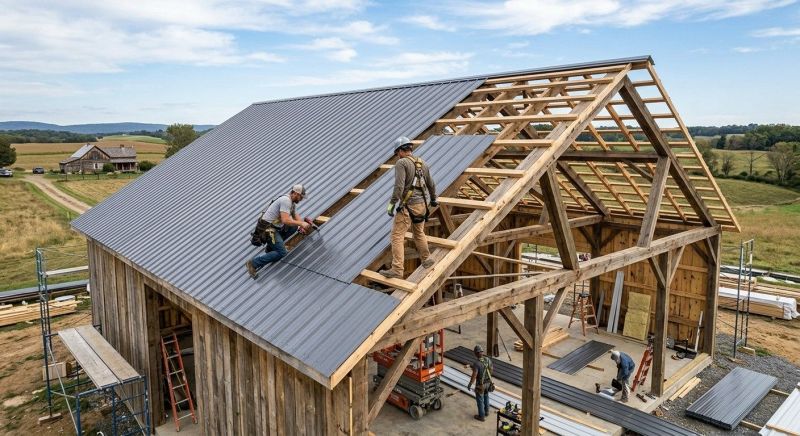 Barn Roof Construction in Gettysburg, PA