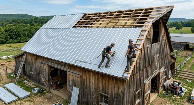 Barn Roof Construction in Gettysburg, PA