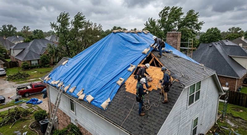 Storm Damage Roof Tarping in Gettysburg, PA